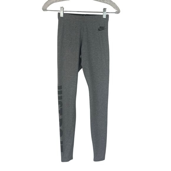 Nike Just Do It Leggings Womens XS Gray Gym Workout Activewear - Picture 1 of 10